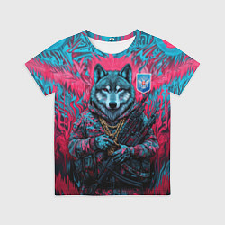 Футболка детская Волк с гербом РФ, цвет: 3D-принт