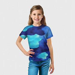 Футболка детская Камуфляж в синих оттенках, цвет: 3D-принт — фото 2