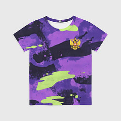 Футболка детская Герб РФ на фиолетовом камуфляже, цвет: 3D-принт