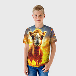 Футболка детская Верблюд в огне, цвет: 3D-принт — фото 2