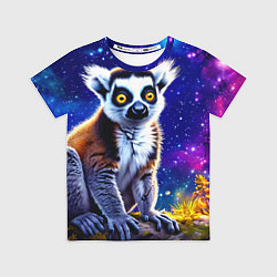 Футболка детская Лемур и звездная ночь, цвет: 3D-принт