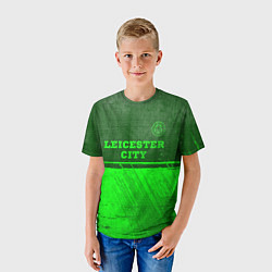 Футболка детская Leicester City - green gradient посередине, цвет: 3D-принт — фото 2