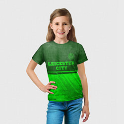 Футболка детская Leicester City - green gradient посередине, цвет: 3D-принт — фото 2