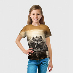Футболка детская Любовь волка и волчицы, цвет: 3D-принт — фото 2