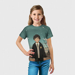 Футболка детская Гарри Поттер и белая сова, цвет: 3D-принт — фото 2
