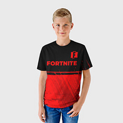 Футболка детская Fortnite - red gradient посередине, цвет: 3D-принт — фото 2