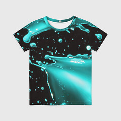 Футболка детская Разрыв голубой краски, цвет: 3D-принт