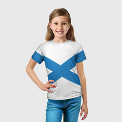 Футболка детская Военно-морской флот: Андреевский флаг, цвет: 3D-принт — фото 2