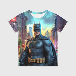 Футболка детская Бэтмен неоновый город, цвет: 3D-принт