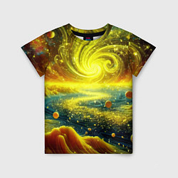 Футболка детская Neon galaxy - ai art fantasy, цвет: 3D-принт