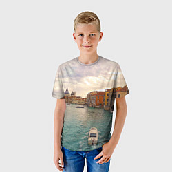 Футболка детская Гранд-канал Венеции - городской пейзаж, цвет: 3D-принт — фото 2