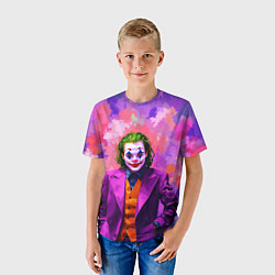 Футболка детская Джокер и фиолетовые краски, цвет: 3D-принт — фото 2