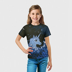 Футболка детская Единорог и светлячки, цвет: 3D-принт — фото 2