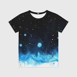 Футболка детская Синяя светящееся краска, цвет: 3D-принт
