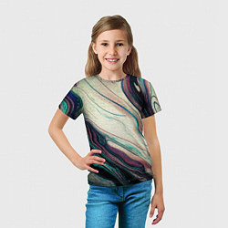 Футболка детская Абстракция тёмные краски с текстурой, цвет: 3D-принт — фото 2