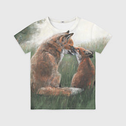 Футболка детская Лиса с лисёнком, цвет: 3D-принт