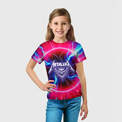 Футболка детская Metallica - neon glow, цвет: 3D-принт — фото 2