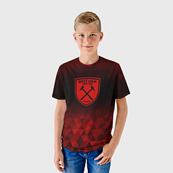 Футболка детская West Ham red poly, цвет: 3D-принт — фото 2