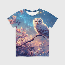 Футболка детская Сова на фоне ночного неба, цвет: 3D-принт