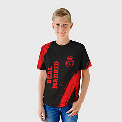 Футболка детская Real Madrid - red gradient вертикально, цвет: 3D-принт — фото 2