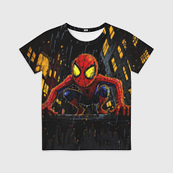 Футболка детская Маленький человек-паук с желтыми глазами, цвет: 3D-принт