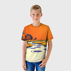 Футболка детская Арт с фантастическим пейзажем, цвет: 3D-принт — фото 2