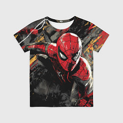 Футболка детская Человек-паук и красная краска, цвет: 3D-принт