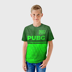 Футболка детская PUBG - green gradient посередине, цвет: 3D-принт — фото 2
