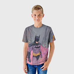 Футболка детская Бэтмен с розовым плащом, цвет: 3D-принт — фото 2