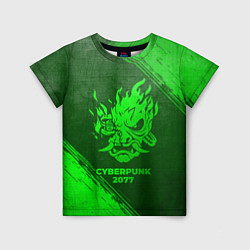 Футболка детская Cyberpunk 2077 - green gradient, цвет: 3D-принт