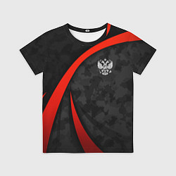 Футболка детская Герб России - черный камуфляж, цвет: 3D-принт