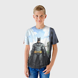 Футболка детская Бэтмен стоит на улице, цвет: 3D-принт — фото 2