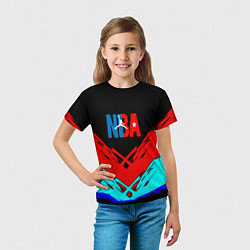 Футболка детская NBA краски геометрия, цвет: 3D-принт — фото 2