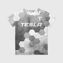 Футболка детская Tesla - grey gradient посередине, цвет: 3D-принт