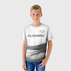 Футболка детская Subaru - white gradient посередине, цвет: 3D-принт — фото 2