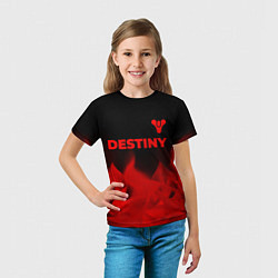 Футболка детская Destiny - red gradient посередине, цвет: 3D-принт — фото 2