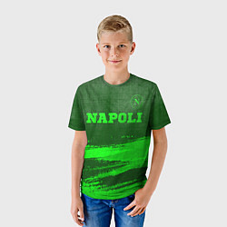Футболка детская Napoli - green gradient посередине, цвет: 3D-принт — фото 2