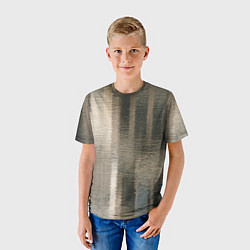 Футболка детская Размытые серо-бежевые полосы, цвет: 3D-принт — фото 2