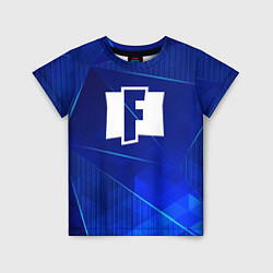 Футболка детская Fortnite blue poly, цвет: 3D-принт