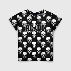 Футболка детская AC DC rock skull, цвет: 3D-принт