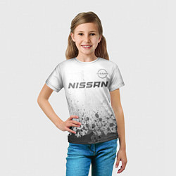 Футболка детская Nissan - white gradient посередине, цвет: 3D-принт — фото 2