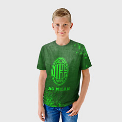 Футболка детская AC Milan - green gradient, цвет: 3D-принт — фото 2