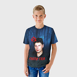 Футболка детская Юрий Хой синий фон леса, цвет: 3D-принт — фото 2