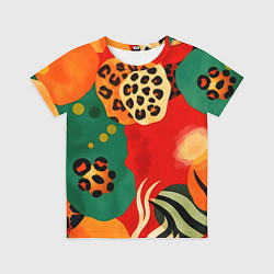 Футболка детская Анималистичный африканский паттерн, цвет: 3D-принт