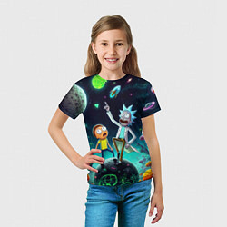 Футболка детская Рик и Морти на планете сказочных грибов, цвет: 3D-принт — фото 2
