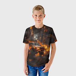 Футболка детская БМВ в огне, цвет: 3D-принт — фото 2