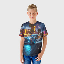 Футболка детская ВМБ неоновый свет, цвет: 3D-принт — фото 2