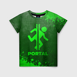 Футболка детская Portal - green gradient, цвет: 3D-принт