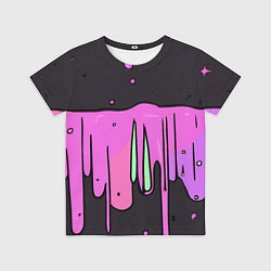 Футболка детская Фиолетовая текстура на черном фоне, цвет: 3D-принт