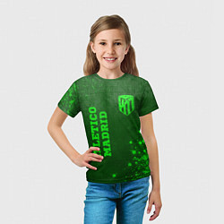 Футболка детская Atletico Madrid - green gradient вертикально, цвет: 3D-принт — фото 2